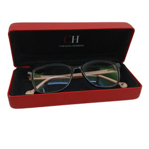 Carolina Herrera VHE719K COL.700Y Black Peach Eyeglasses With Case 50-15